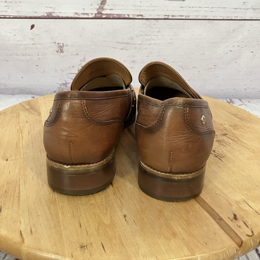Pikolinos Brown Leather Loafers Womens 7.5 EU 38 Studded Comfort Slip On - Picture 5 of 10